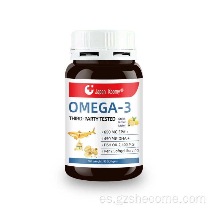 Shecome Omega 3 Aceite de pescado Cápsulas blandas Salud del corazón y el cerebro